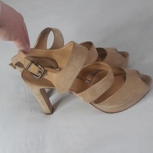 J. Crew Leather Cream Suede High Heel 12